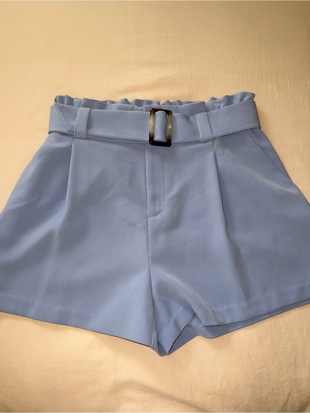 Nine West Light Blue High-Waist Belted Women’s Shorts